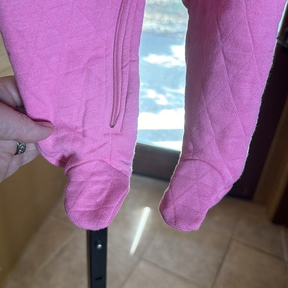 PL Baby by Petit Lem Pink Quilted Cotton Footie Size 3 Mths - Picture 3 of 7